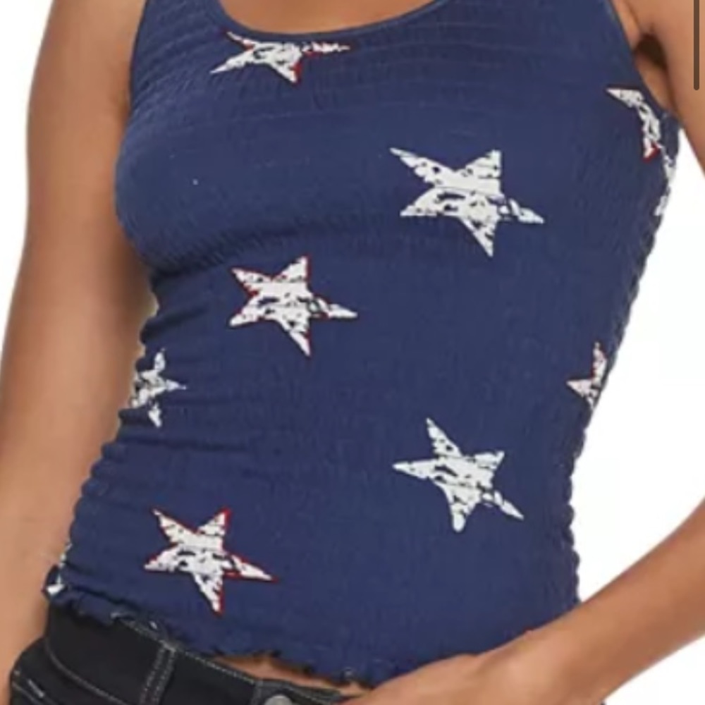 Stars and Stripes ruched cropped t